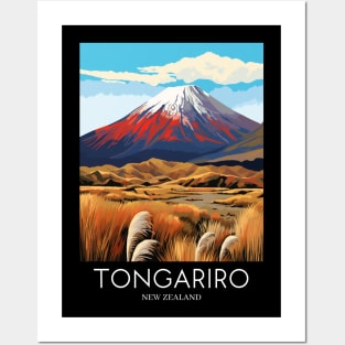 A Pop Art Travel Print of Tongariro National Park - New Zealand Posters and Art
